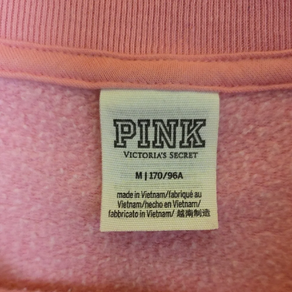 Victoria's Secret Pink Ombre Dip Dye Varsity Pullover Fleece Bubblegum Peach M